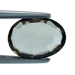 SMOKY QUARTZ FLAT ROSE CUT OVAL CAB (DES#147) (LITE) 15X11MM 4.03 Cts.
