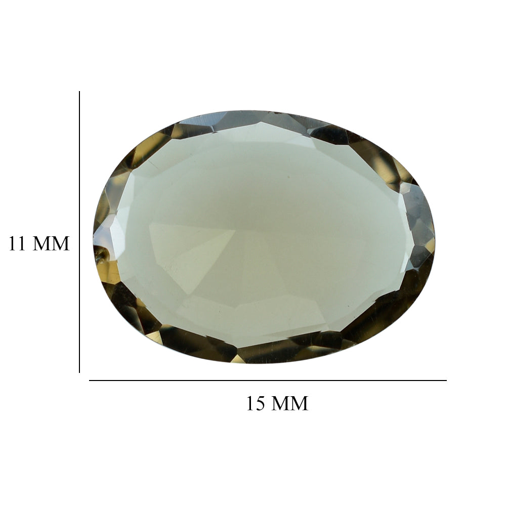 SMOKY QUARTZ FLAT ROSE CUT OVAL CAB (DES#147) (LITE) 15X11MM 4.03 Cts.