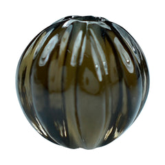 SMOKY QUARTZ MELON CARVED BALLS (DES#69) (FULL DRILL) (DARK) 9MM 4.30 Cts.