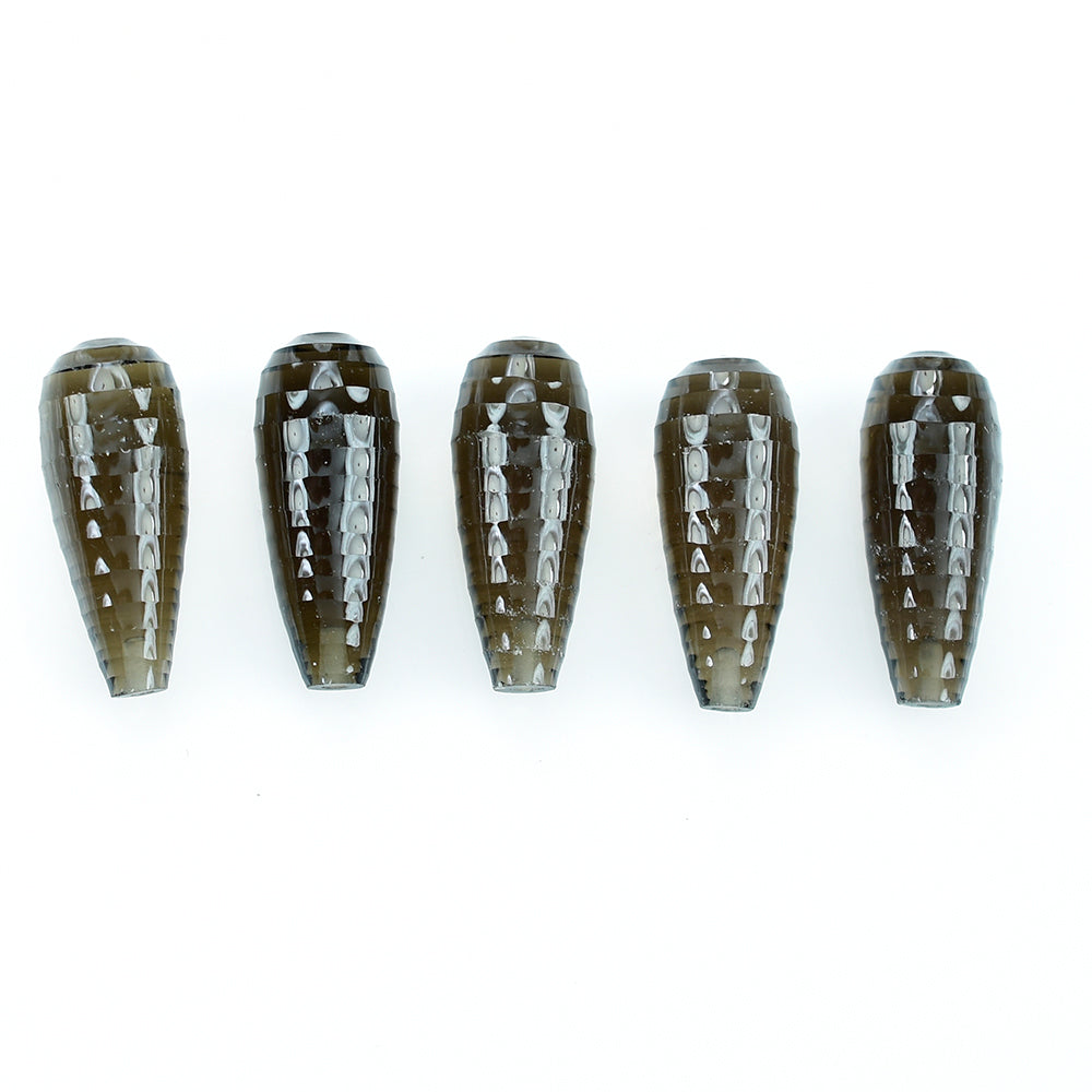 SMOKY QUARTZ CONCAVE DROPS (HALF DRILL) (DES#134) (MEDIUM) 20X8MM 9.52 Cts.