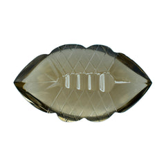 SMOKY QUARTZ BUFFTOP FISH CARVED BACK MARQUISE (DES#111) (LITE) 20X11.50MM 9.60 Cts.