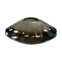 SMOKY QUARTZ BUFFTOP LAZER CONCAVE BACK OVAL (DES#101) (DARK) 16X12MM 9.81 Cts.