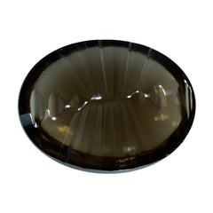 SMOKY QUARTZ BUFFTOP LAZER CONCAVE BACK OVAL (DES#101) (DARK) 16X12MM 9.81 Cts.
