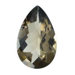 SMOKY QUARTZ CHECKER CUT PEAR 14X9MM 3.62 Cts.