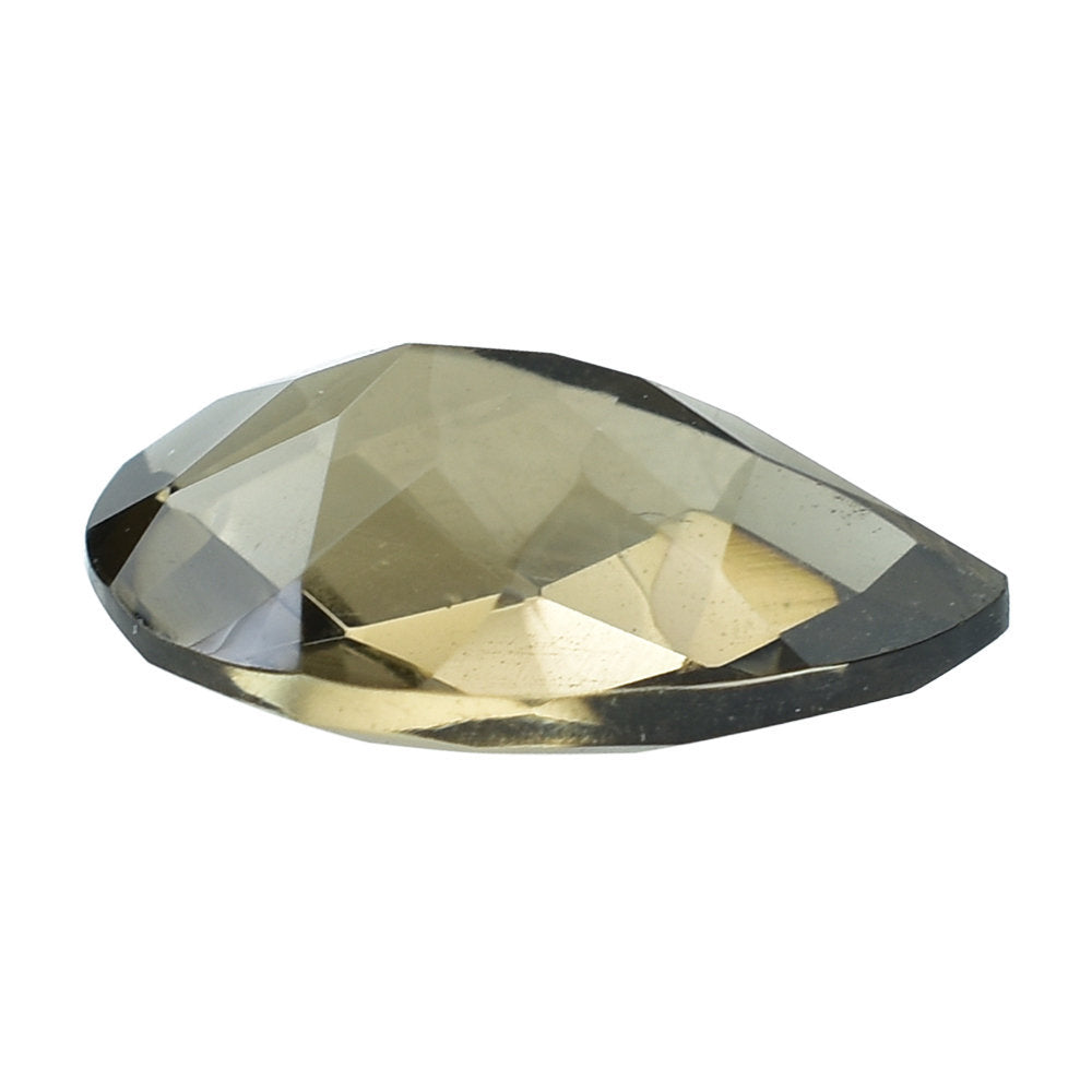 SMOKY QUARTZ CHECKER CUT PEAR 14X9MM 3.62 Cts.