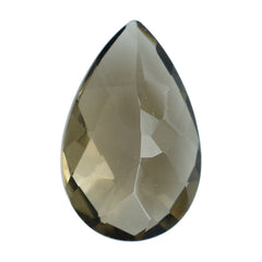 SMOKY QUARTZ CHECKER CUT PEAR 14X9MM 3.62 Cts.