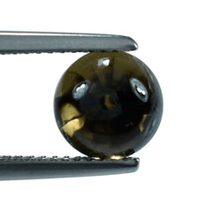 SMOKY QUARTZ TWISTED CONCAVE BUFFTOP ROUND (DES#31) (MEDIUM) 8MM 2.45 Cts.