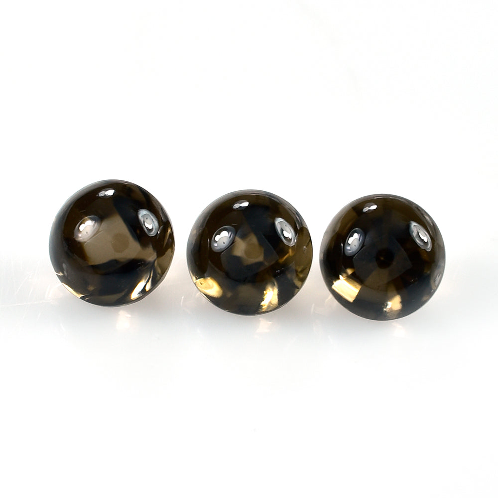 SMOKY QUARTZ TWISTED CONCAVE BUFFTOP ROUND (DES#31) (MEDIUM) 8MM 2.45 Cts.