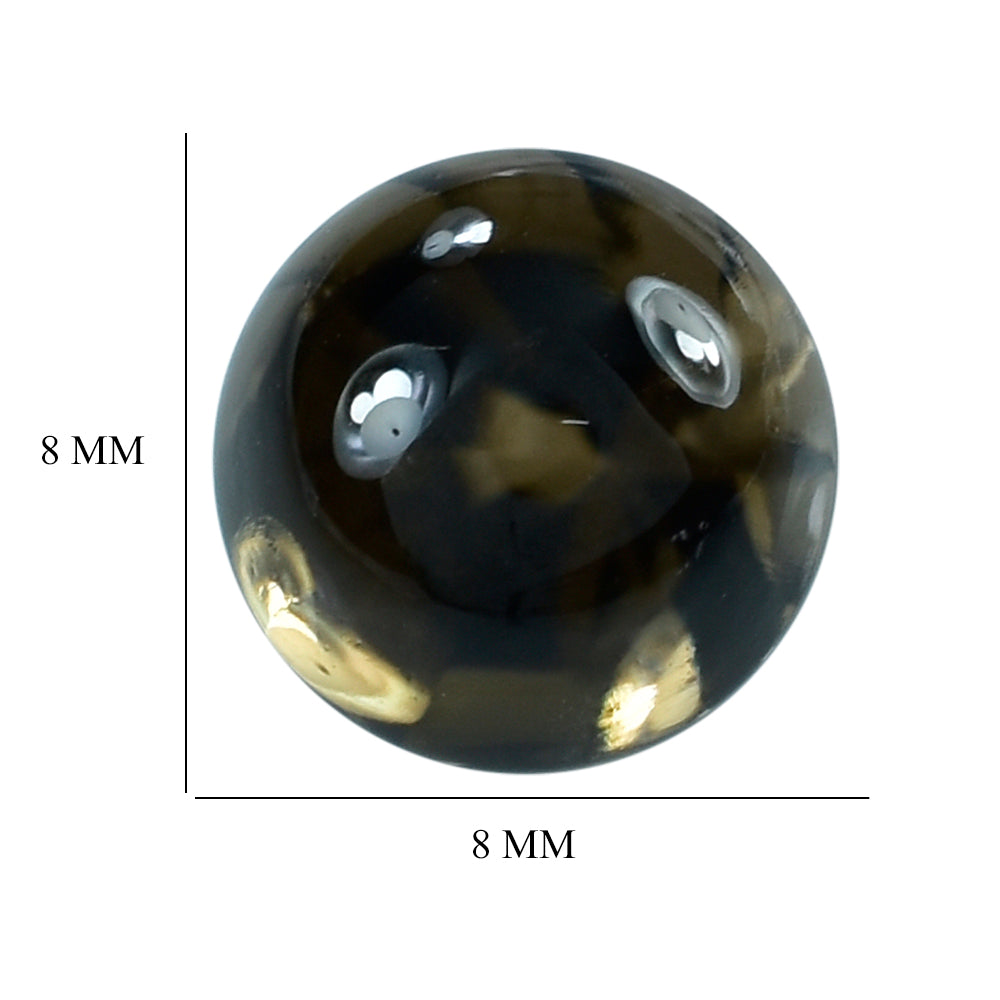 SMOKY QUARTZ TWISTED CONCAVE BUFFTOP ROUND (DES#31) (MEDIUM) 8MM 2.45 Cts.