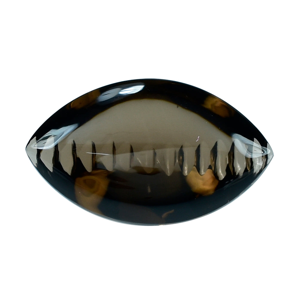 SMOKY QUARTZ BUFFTOP ZIP CUT BACK MARQUISE (DES#106) (DARK) 20X12MM 9.45 Cts.