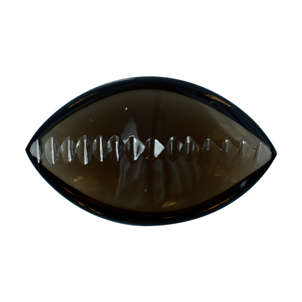 SMOKY QUARTZ BUFFTOP ZIP CUT BACK MARQUISE (DES#106) (DARK) 20X12MM 9.45 Cts.