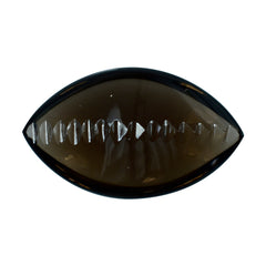 SMOKY QUARTZ BUFFTOP ZIP CUT BACK MARQUISE (DES#106) (DARK) 20X12MM 9.45 Cts.
