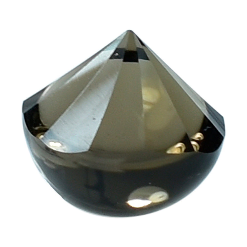 SMOKY QUARTZ BUFFTOP TWISTED CONCAVE CUSHION (DES#31) (DARK) 6MM 1.11 Cts.