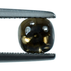 SMOKY QUARTZ BUFFTOP TWISTED CONCAVE CUSHION (DES#31) (DARK) 6MM 1.11 Cts.