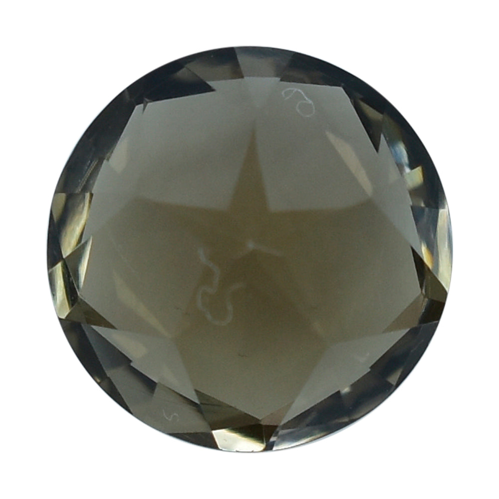 SMOKY QUARTZ PENTAGON ROUND WITH STAR CUT BACK (DES#43) (LITE) 12MM 6.11 Cts.