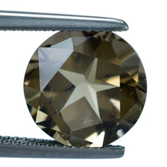 SMOKY QUARTZ PENTAGON ROUND WITH STAR CUT BACK (DES#43) (LITE) 12MM 6.11 Cts.