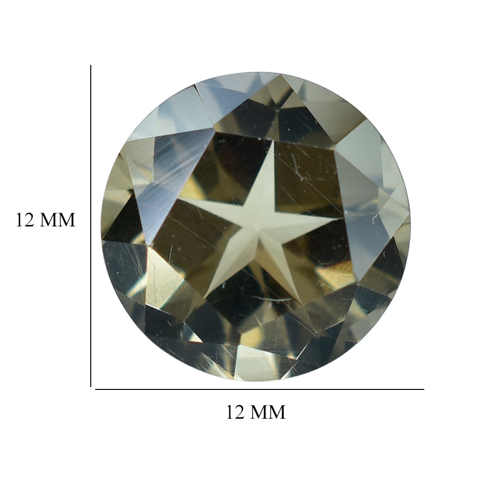 SMOKY QUARTZ PENTAGON ROUND WITH STAR CUT BACK (DES#43) (LITE) 12MM 6.11 Cts.
