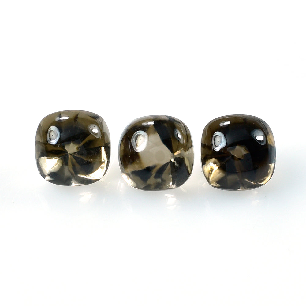 SMOKY QUARTZ BUFFTOP TWISTED CONCAVE CUSHION (DES#31) (MEDIUM) 6MM 1.20 Cts.