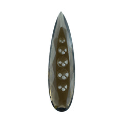 SMOKY QUARTZ SUPPER BUBBLE PEAR (DES#123) (MEDIUM) 30X8MM 8.89 Cts.