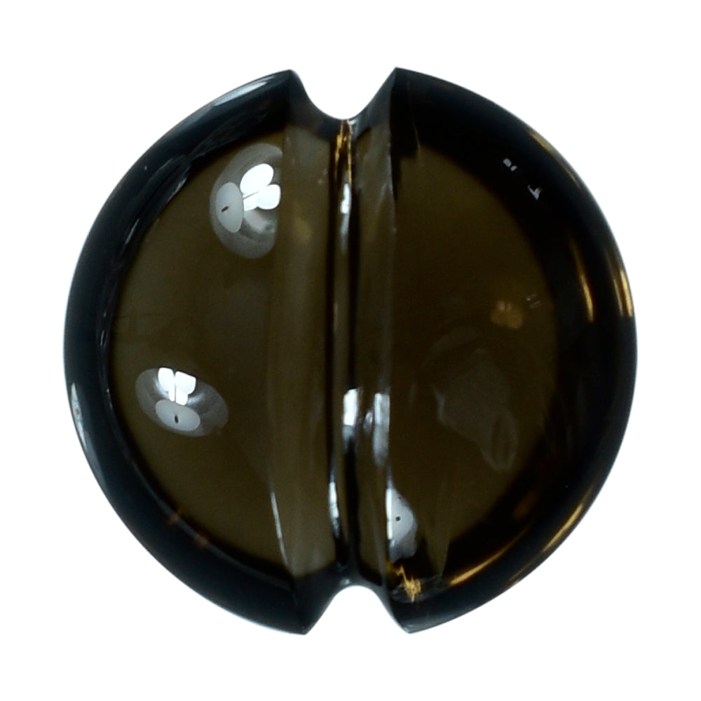 SMOKY QUARTZ LENTIL ROUND CARVED BELT (DES#25) (DARK) 12MM 5.35 Cts.