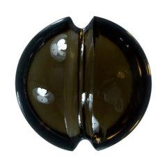 SMOKY QUARTZ LENTIL ROUND CARVED BELT (DES#25) (DARK) 12MM 5.35 Cts.