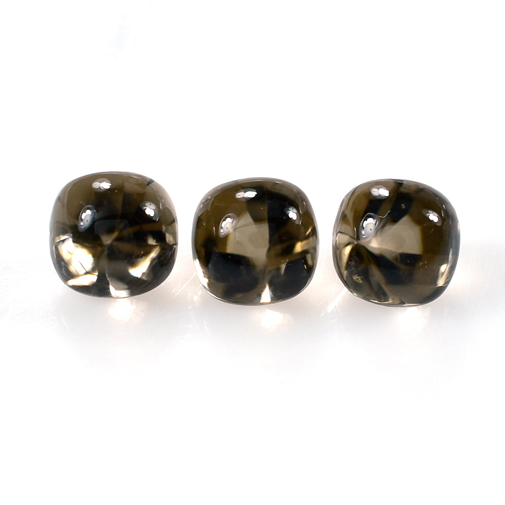 SMOKY QUARTZ BUFFTOP TWISTED CONCAVE CUSHION (MEDIUM) 6MM 1.10 Cts.