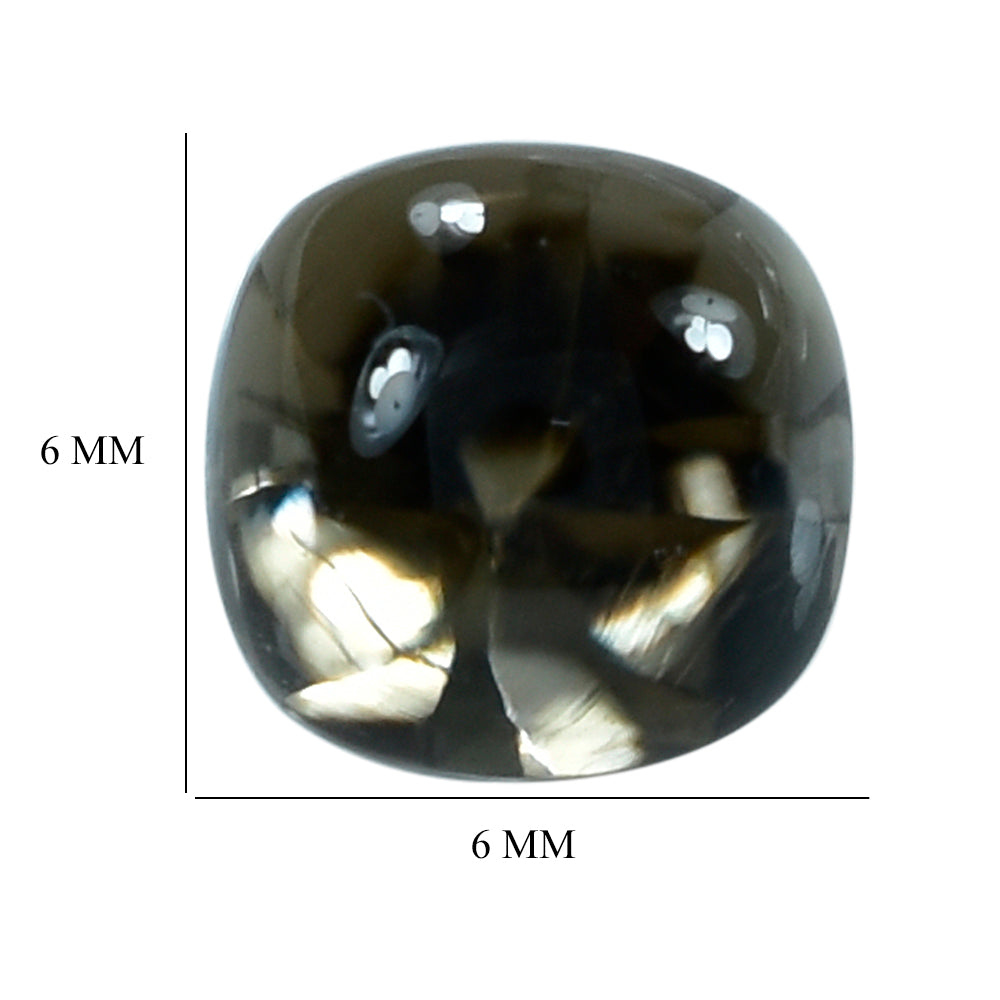 SMOKY QUARTZ BUFFTOP TWISTED CONCAVE CUSHION (MEDIUM) 6MM 1.10 Cts.