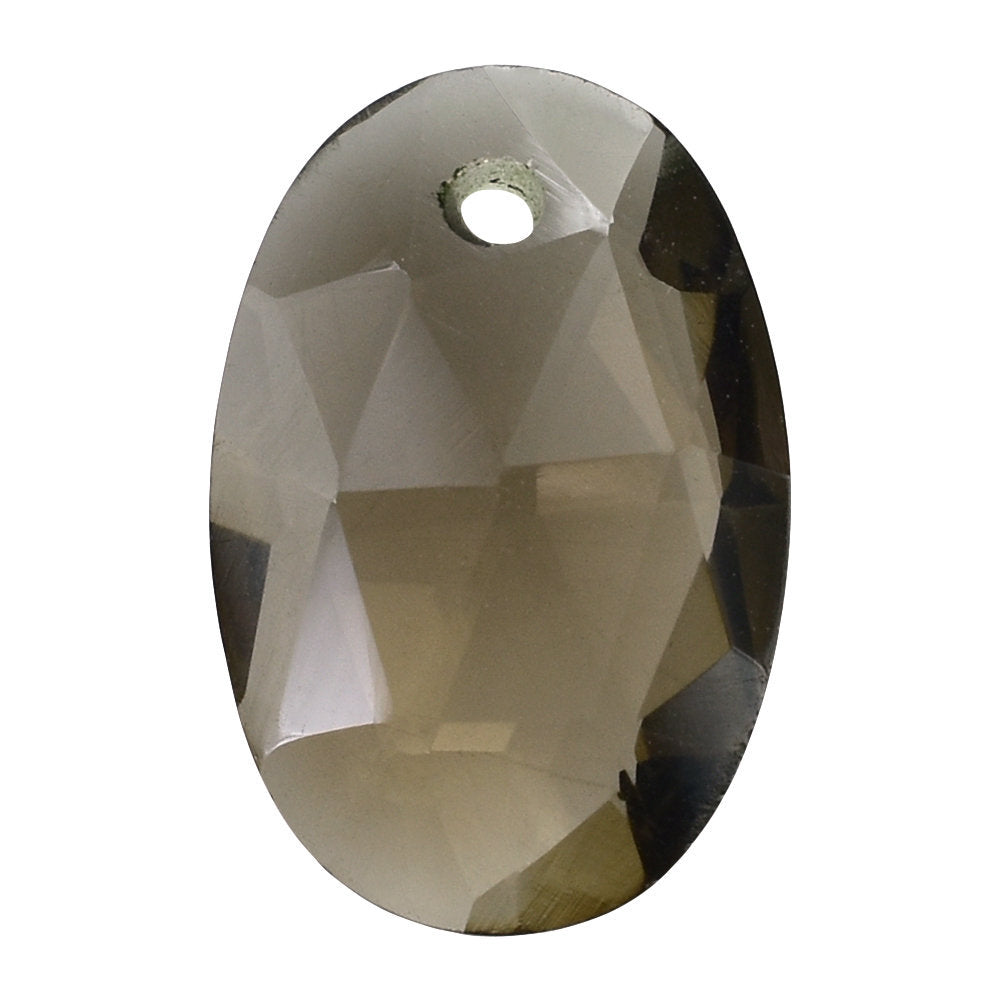 SMOKY QUARTZ ROSE CUT BRIOLETTE OVAL (FULL DRILL) 12X8MM 2.34 Cts.