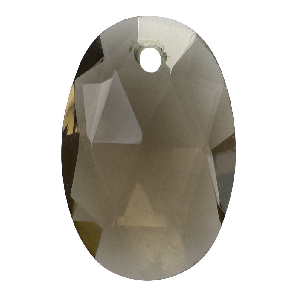 SMOKY QUARTZ ROSE CUT BRIOLETTE OVAL (FULL DRILL) 12X8MM 2.34 Cts.