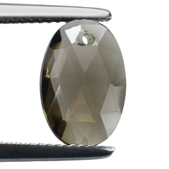 SMOKY QUARTZ ROSE CUT BRIOLETTE OVAL (FULL DRILL) 12X8MM 2.34 Cts.