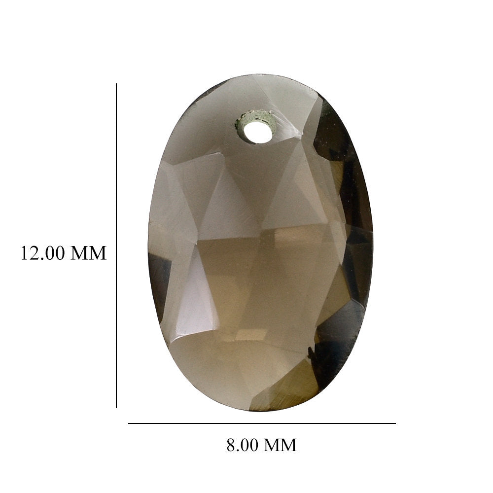SMOKY QUARTZ ROSE CUT BRIOLETTE OVAL (FULL DRILL) 12X8MM 2.34 Cts.