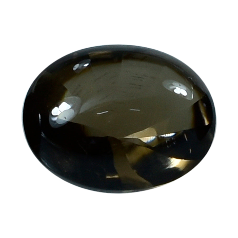 SMOKY QUARTZ BUFFTOP TWISTED CONCAVE BACK OVAL (DES#31) (MEDIUM) 9X7MM 1.82 Cts.