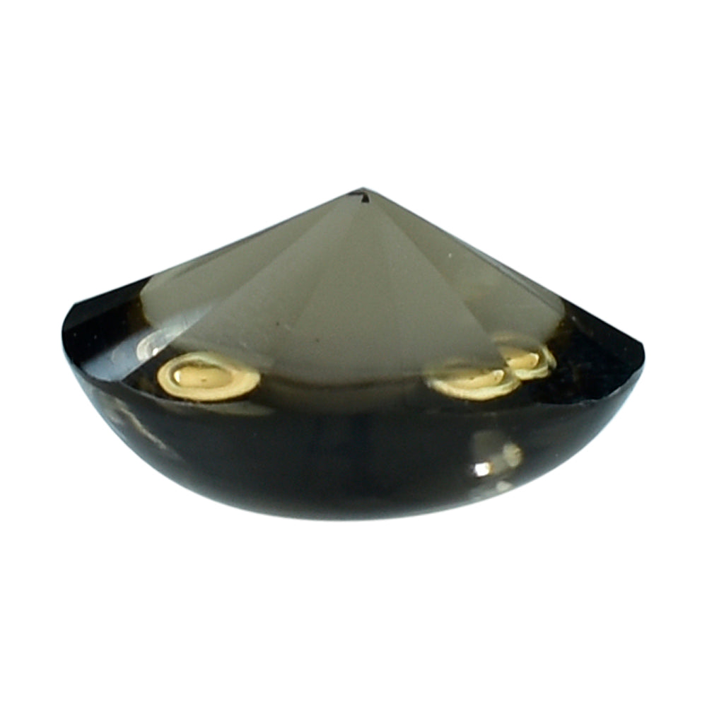 SMOKY QUARTZ BUFFTOP TWISTED CONCAVE BACK OVAL (DES#31) (MEDIUM) 9X7MM 1.82 Cts.