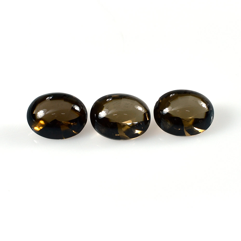 SMOKY QUARTZ BUFFTOP TWISTED CONCAVE BACK OVAL (DES#31) (MEDIUM) 9X7MM 1.82 Cts.