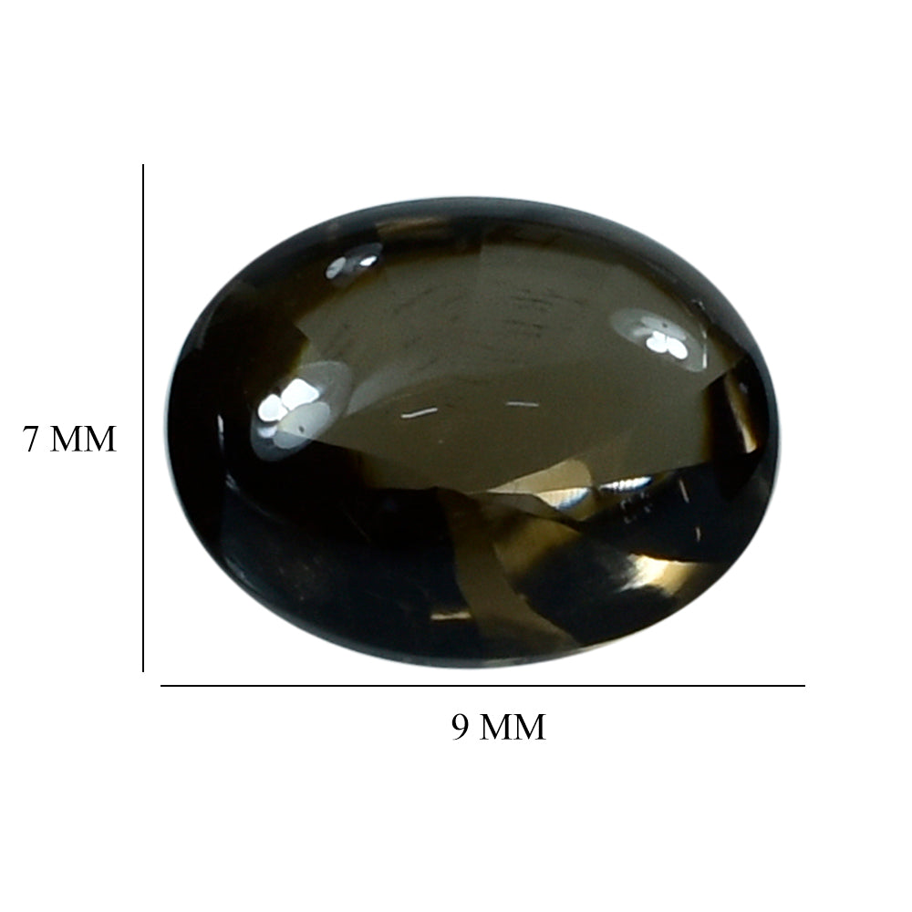 SMOKY QUARTZ BUFFTOP TWISTED CONCAVE BACK OVAL (DES#31) (MEDIUM) 9X7MM 1.82 Cts.