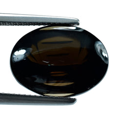 SMOKY QUARTZ BUFFTOP CONCAVE BACK OVAL (DES#105) (DARK) 16X12MM 8.05 Cts.