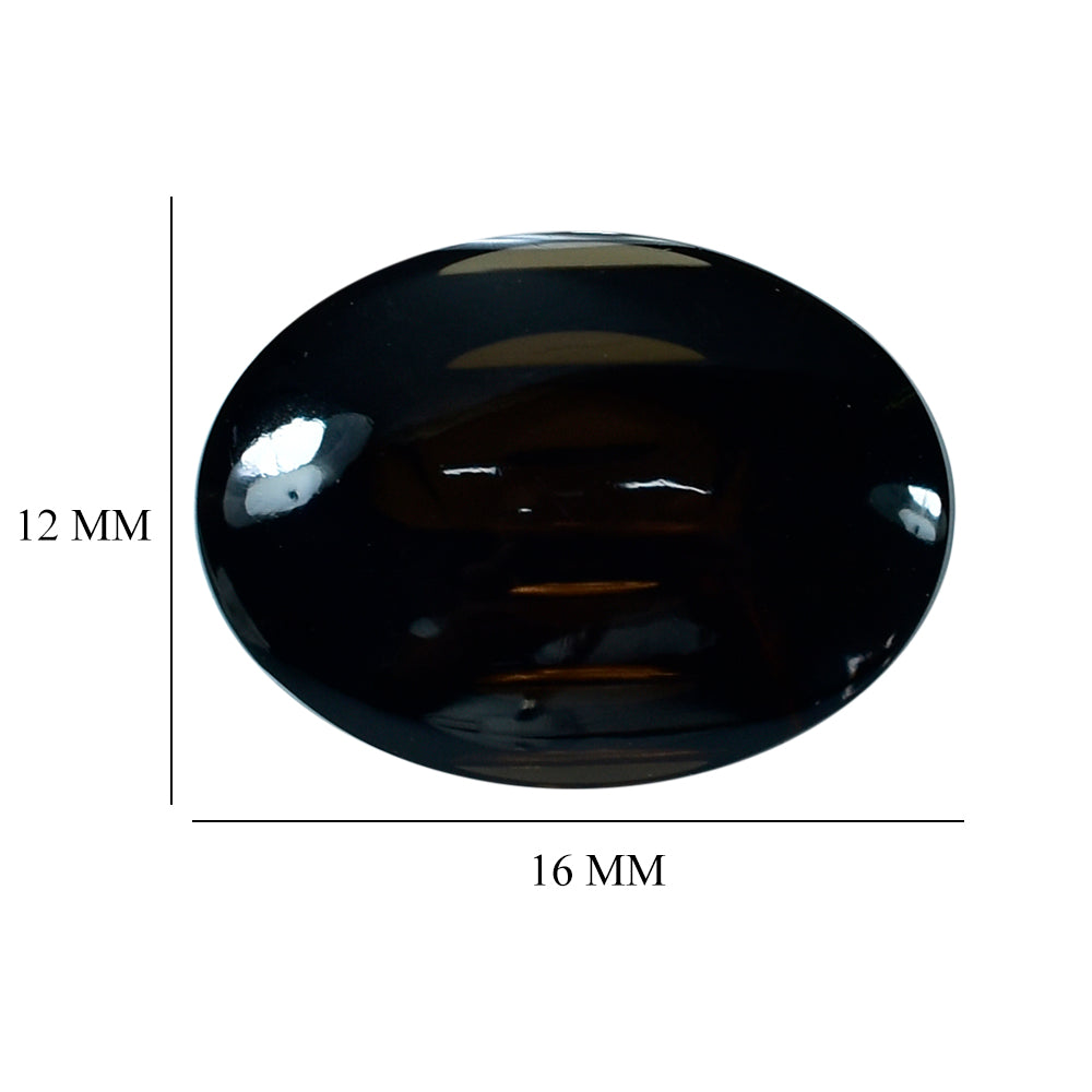SMOKY QUARTZ BUFFTOP CONCAVE BACK OVAL (DES#105) (DARK) 16X12MM 8.05 Cts.