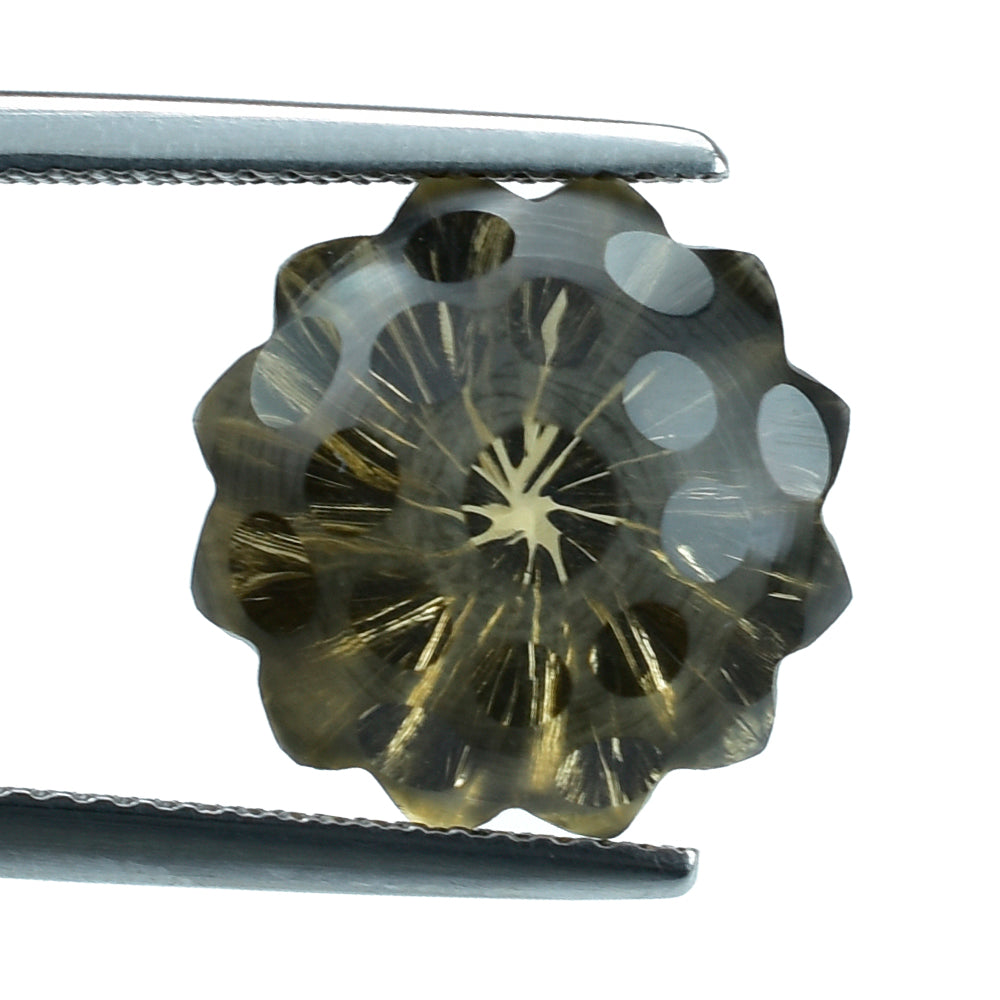 SMOKY QUARTZ UMBRELLA ROUND (DES#127) (MEDIUM) 14MM 10.04 Cts.