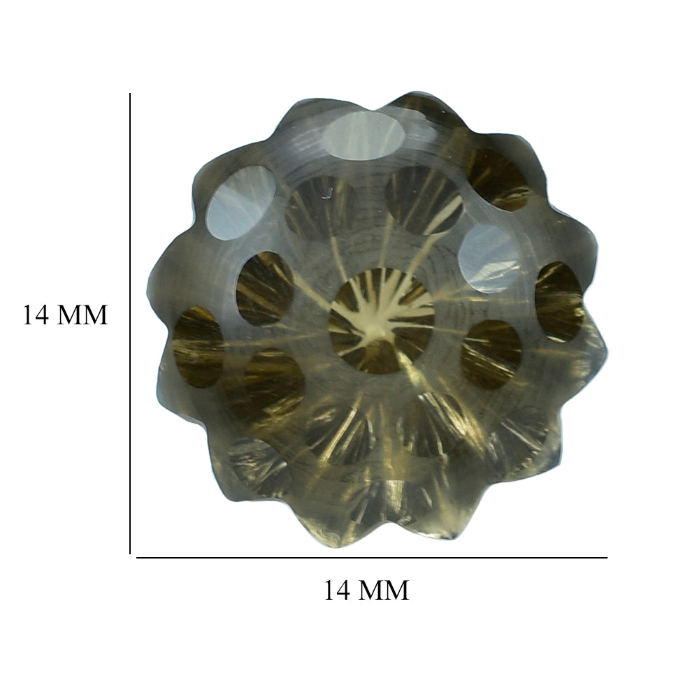 SMOKY QUARTZ UMBRELLA ROUND (DES#127) (MEDIUM) 14MM 10.04 Cts.