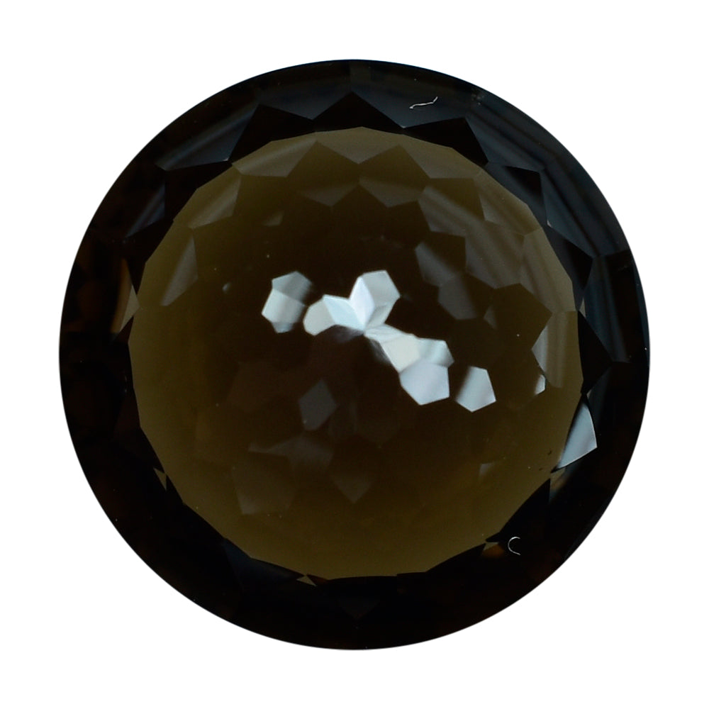 SMOKY QUARTZ NIRVANA CUT ROUND (DES#81) (DARK) 14MM 8.01 Cts.