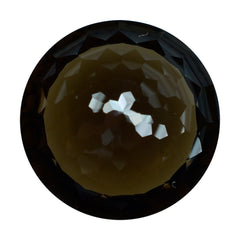 SMOKY QUARTZ NIRVANA CUT ROUND (DES#81) (DARK) 14MM 8.01 Cts.