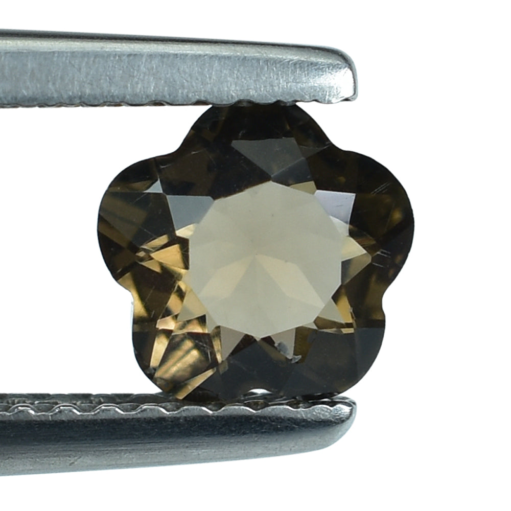 SMOKY QUARTZ CUT FLOWER 5 LEAF (MEDIUM) 6MM (THICKNESS:-3.60-4.00MM) 0.80 Cts.