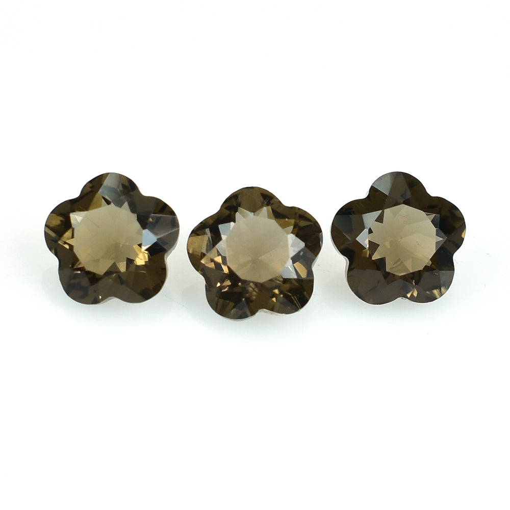 SMOKY QUARTZ CUT FLOWER 5 LEAF (MEDIUM) 6MM (THICKNESS:-3.60-4.00MM) 0.80 Cts.