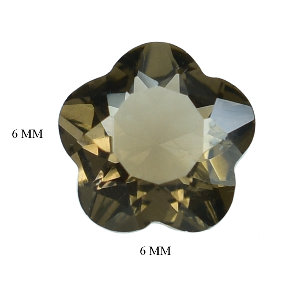 SMOKY QUARTZ CUT FLOWER 5 LEAF (MEDIUM) 6MM (THICKNESS:-3.60-4.00MM) 0.80 Cts.