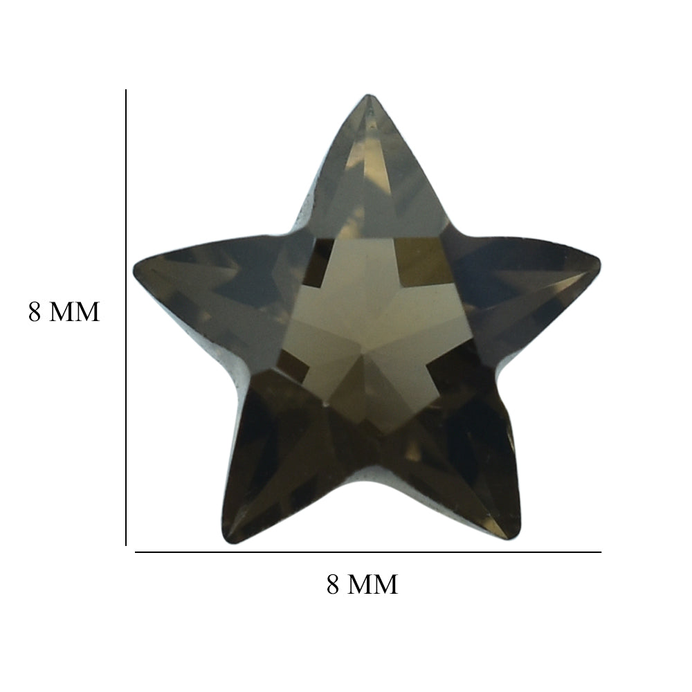 SMOKY QUARTZ CUT STAR (MEDIUM) 8MM (THICKNESS:-5.20-5.60MM) 1.51 Cts.