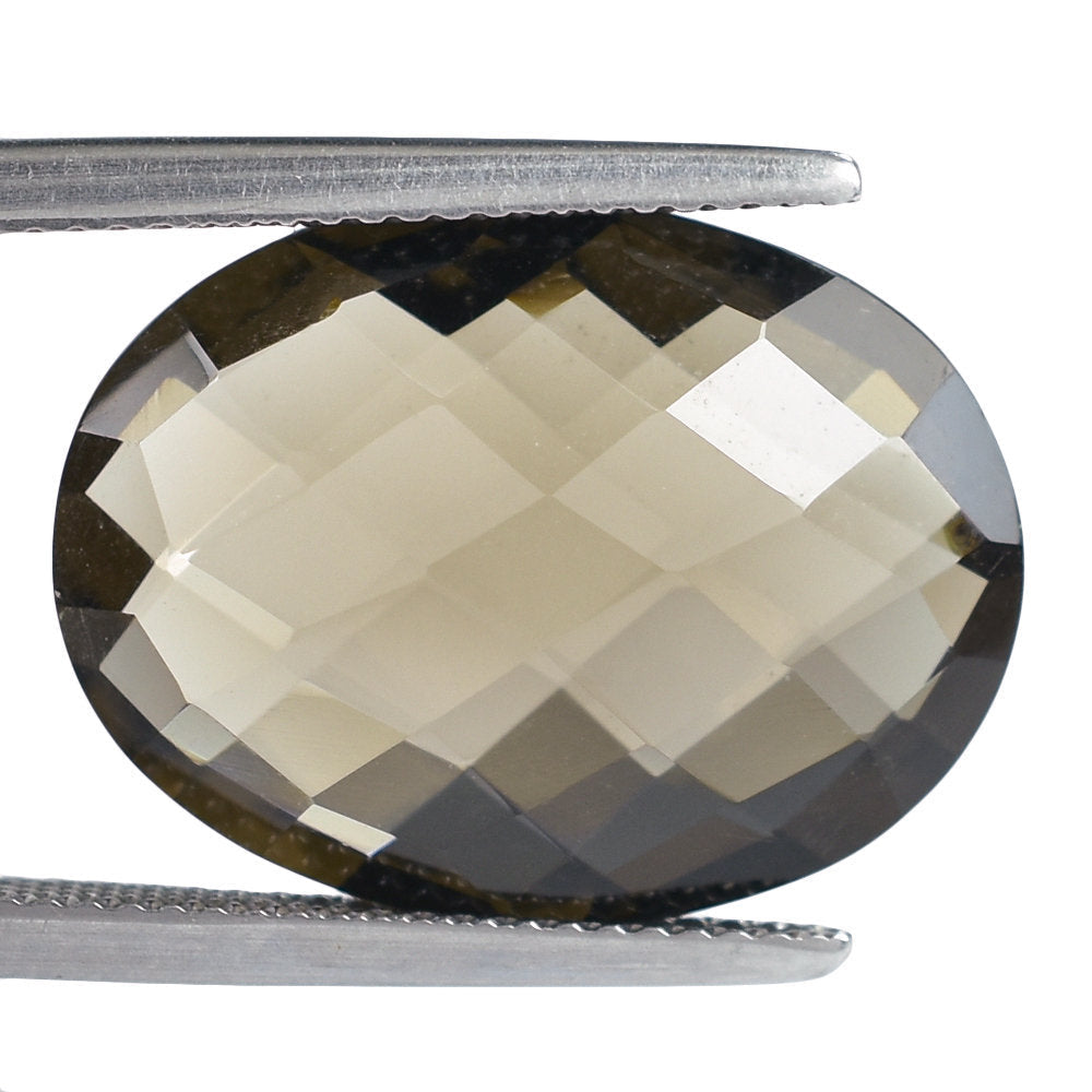 SMOKY QUARTZ BRIOLETTE OVAL 20X15MM 12.54 Cts.
