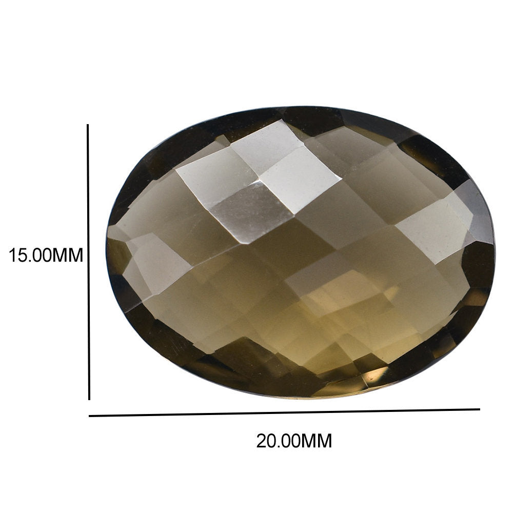 SMOKY QUARTZ BRIOLETTE OVAL 20X15MM 12.54 Cts.