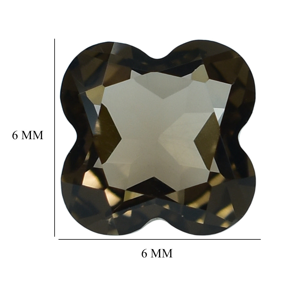 SMOKY QUARTZ CUT CLOVER (MEDIUM) 6MM (THICKNESS:-3.60-4.00MM) 0.94 Cts.
