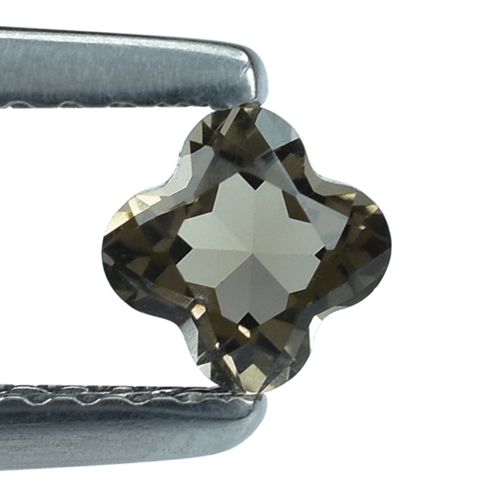 SMOKY QUARTZ CUT CLOVER (MEDIUM) 4MM (THICKNESS:-3.00-3.40MM) 0.36 Cts.