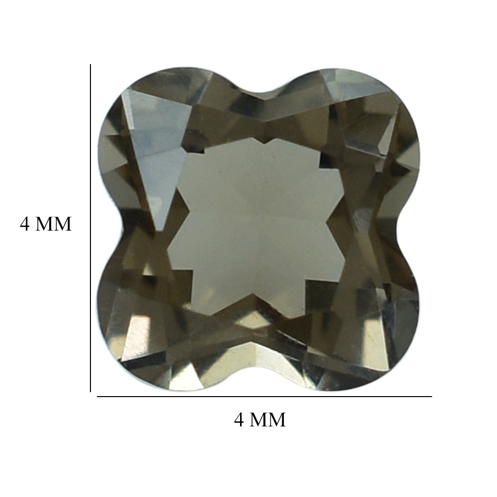SMOKY QUARTZ CUT CLOVER (MEDIUM) 4MM (THICKNESS:-3.00-3.40MM) 0.36 Cts.